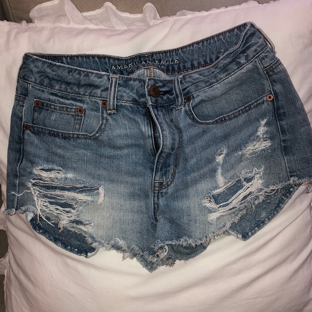American Eagle Outfitters distressed jean shorts